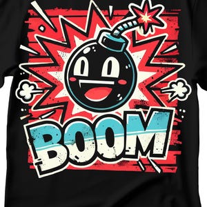 T-shirt Boom, T-shirt cartoon bom, T-shirt bom, T-shirt grappige bom, T-shirt cartoon