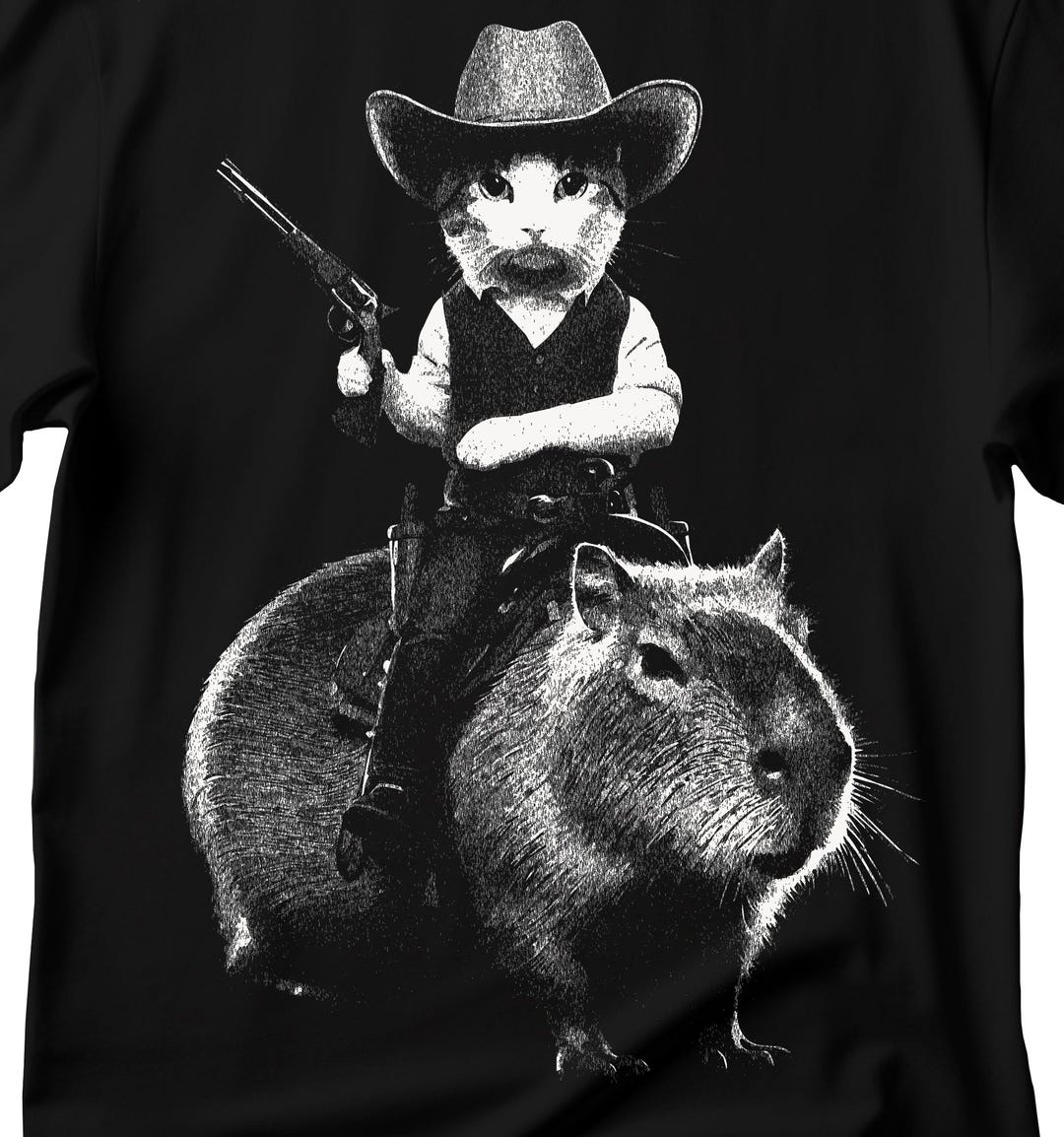 Terminator Riding Capybara Image Funny Cowboy Cat Riding Capybara T-shirt: Western Humor Tee - Etsy