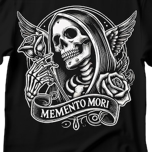 Memento Mori &quot;Remember Your Death&quot; In Latin | Catholic Gifts | Faith Based Apparel | Catholic Skull T Shirts |