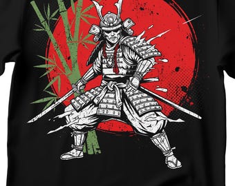 Japanese Art Samurai T-Shirt, Unisex Crewneck
