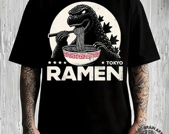 Camiseta de Godzilla Ramen: Divertida camiseta japonesa de monstruo