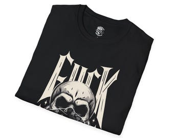 Skull Bandana T-shirt: Anti-system Graphic Tee - Etsy