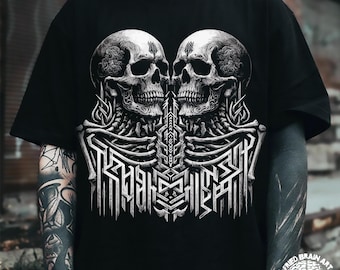 Camiseta de calavera gótica oscura: camiseta de arte de terror