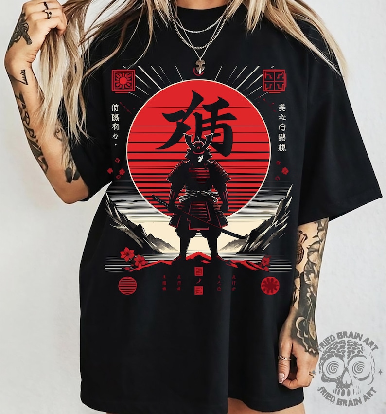 Samurai T-Shirt, Japanese Art, Unisex Heavyweight Tee image 2