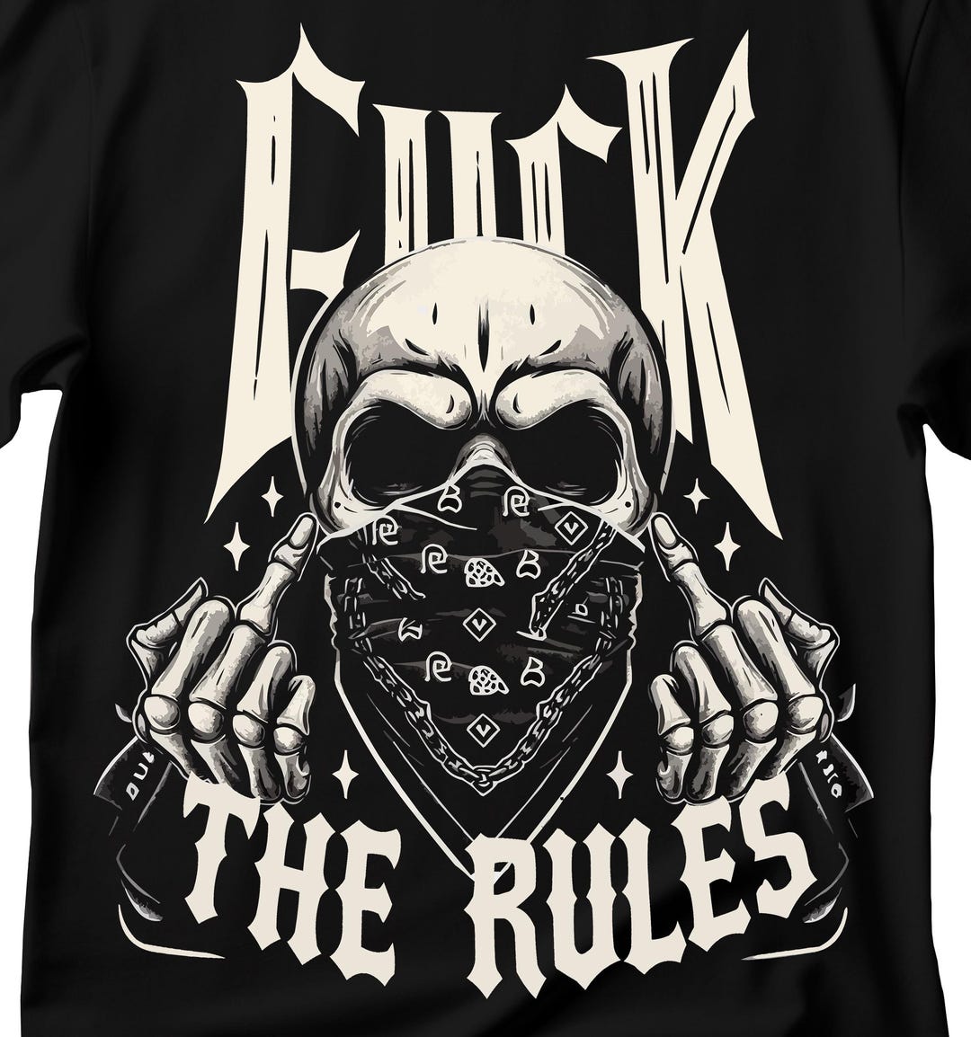 Skull Bandana T-shirt: Anti-system Graphic Tee - Etsy