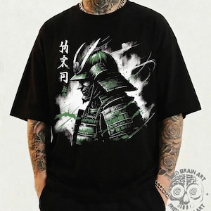 Japanese Art Samurai T-Shirt, Heavyweight Crewneck image 1
