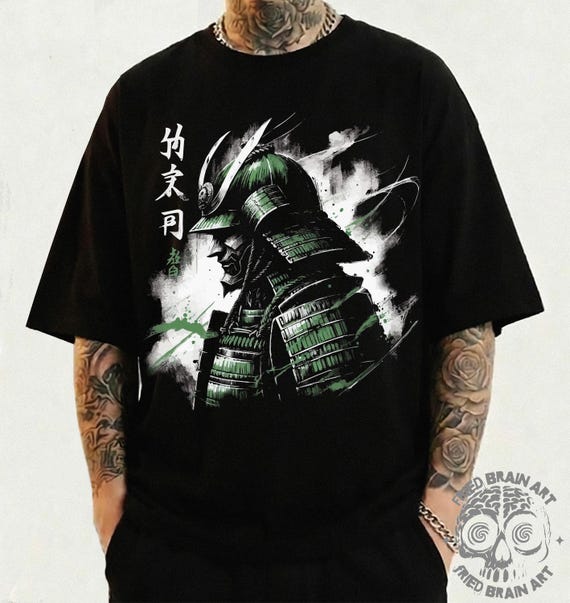 Japanese Art Samurai T-Shirt, Heavyweight Crewneck