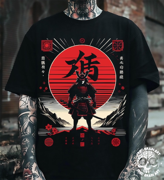 Samurai T-Shirt, Japanese Art, Unisex Heavyweight Tee