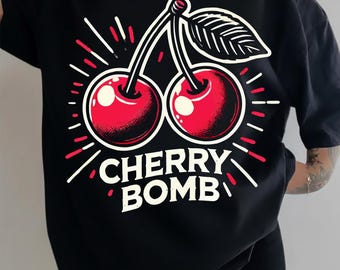 Cherry Bomb T-Shirt: Retro Fruit Graphic Tee