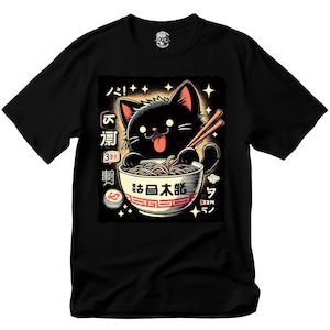 Ramen Cat T-Shirt | Cat Lover Gift, Kawaii Shirt, Alt Clothing, Anime Cat T-Shirt, Japanese Shirt, Foodies Shirt, Ramen Lover, Kitty Tee