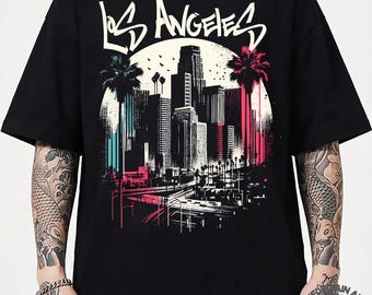Los Angeles Skyline Comfort Colors T-Shirt: LA Trip Souvenir Tee