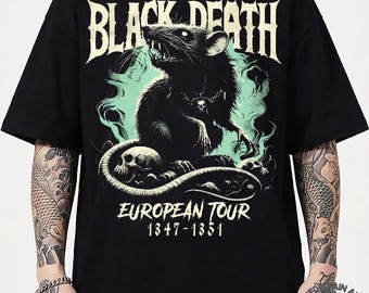 Maglietta con ratto della peste della morte nera - Moda gotica Weirdcore
