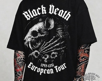 Black Death Rat T-Shirt | Gothic Grunge Horror Tee