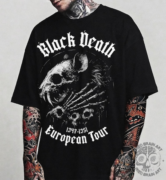 Black Death Rat T-Shirt | Gothic Grunge Horror Tee