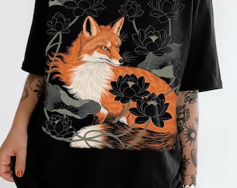 Kitsune Fox Spirit Graphic Tee: Japanese Manga Shirt