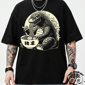 Godzilla Ramen T-Shirt: Funny Japanese Monster Tee