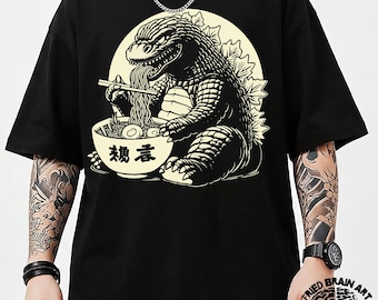 Godzilla Ramen T-Shirt: Funny Japanese Monster Tee