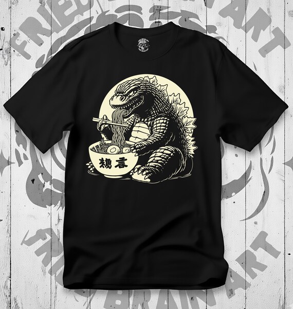 T-shirt Gamera Vs Godzilla - Dessin Monstre Géant - Gildan - Coton - Neuf - USA
