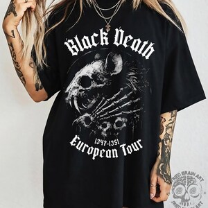 Black Death Rat T-Shirt | Gothic Grunge Horror Tee image 2