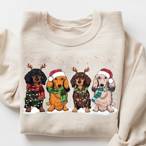 Dachshund Christmas Sweatshirt, Christmas Dog Shirt, Dachshund Shirt, Dachshund Mom Shirt, Dog Lover Shirt, Animal Lover Shirt, Xmas Gift