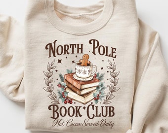 North Pole Book Club Sweatshirt, Bookish Christmas Shirt, Book Lover Gift, Christmas Gift, Christmas Sweatshirt, Bookish Shirt, Book Lover