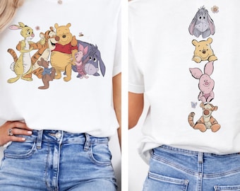 Camiseta de Winnie the Pooh, camiseta gráfica de Pooh y sus amigos, camiseta del Bosque de los Cien Acres, diseño de conejo, Tigger, Piglet eIgor, camiseta clásica de Disney