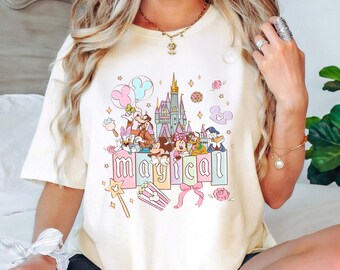 Disney shirt Mickey en vrienden, shirt Disney Magical Pastel Park, shirt Disneyland Magic, shirt magisch kasteel, shirt magisch kasteel, shirt Disneyland Magic Gift
