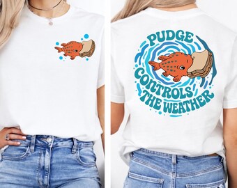 Koszulka Lilo i Stich Pudge kontroluje pogodę, zabawna koszulka z nadrukiem złotej rybki, koszulka z cytatem z filmu Disneya dla kobiet