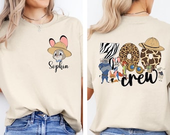 Sudadera personalizada con el equipo del zoológico, camiseta de Zootopia con nombre personalizado, camiseta de animales de safari, camiseta familiar de Disney, camiseta de Animal Kingdom, camiseta de viaje a juego