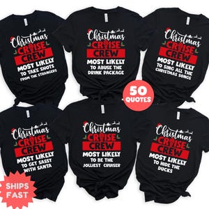 Personalized 50 Quotes Most Likely to Christmas Tee, Matching Family Holiday Tee, Family Christmas 2025 Shirt, New Year Vacation Shirt