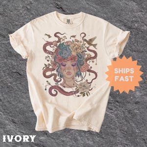 Comfort Colors® Medusa Shirt, Snake Goddess Tee, Greek Goddess Shirt, Mythical Creatures Top, Dark Goddess, Boho Witch Shirt, Gift For Her
