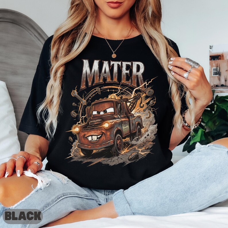 Mater Shirt, Cars Tow Mater Graphic Tee, Disney Pixar Tow Truck Shirt, Funny Cars Character Shirt, Classic Tow Mater Design image 3