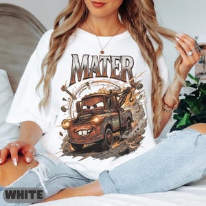 Mater Shirt, Cars Tow Mater Graphic Tee, Disney Pixar Tow Truck Shirt, Funny Cars Character Shirt, Classic Tow Mater Design image 2