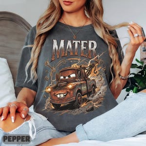 Mater Shirt, Cars Tow Mater Graphic Tee, Disney Pixar Tow Truck Shirt, Funny Cars Character Shirt, Classic Tow Mater Design image 6