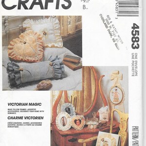 Victorian Magic Home Accessories Sewing Pattern. McCall's Crafts 4583. Pillows-Baskets-Picture Frames & Much More. 15 Projects. NEW, UNCUT image 1