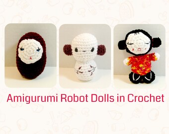 Amigurumi Dolls in Crochet: Mini Japanese Geisha Girl, The Thinker, or Babushka Doll. Choose One Crochet Cutie. Playtime Pals. Toy Dolls