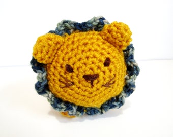 Luke the Lovable Lion Plush Animal.  Amigurumi Animal in Kawaii Crochet. Roly-Poly Plush Pet Zoo/Jungle Lion. Cuddly Toy Lion. Gift for Kids