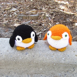 Plush Penguin. Roly Poly Black & White Tuxedo Penguin in Crochet ...