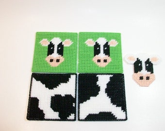 Country Cow Coasters & Matching Cow Magnet. Cow/Cowhide Design Drink Coaster. Farmhouse Décor. Country Living Home Décor. Hostess/Home Gift