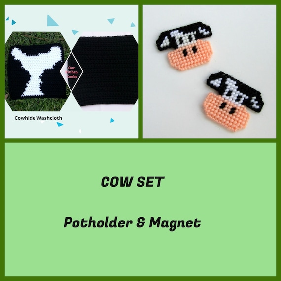 COW Kitchen Accessory Set. Cow Fridge Cowhide Etsy