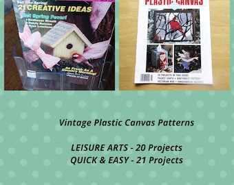 Vintage Plastic Canvas Magazines. Leisure Arts (Jan 92) 20 Projects. Quick & Easy (Feb/Mar 92) 21 Projects. OOP Magazines in Great Shape