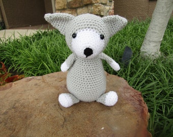 Gray Wolf Plushie. Wolf Plush Animal. Amigurumi Crochet Wolf. Toy Wolf Plushie. Stuffed Woodland Animal. Gift Idea. Woodland Creature.