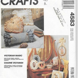 Victorian Magic Home Accessories Sewing Pattern. McCall's Crafts 4583. Pillows-Baskets-Picture Frames & Much More. 15 Projects. NEW, UNCUT image 5