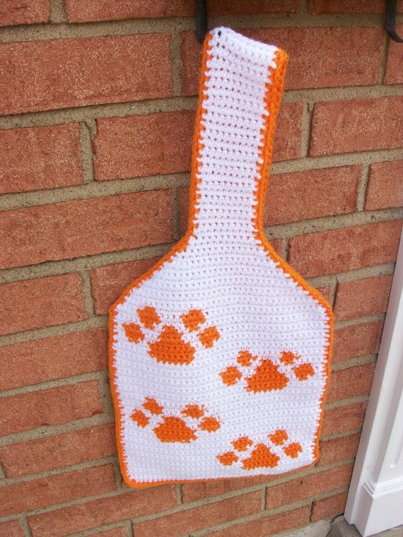 Sale Tiger Paw Tote Bag Clemson Tigers Inspired Paw Print Tote Bag Orange White Paw Print Purse Cat Paw Print Purse Handmade Handbag