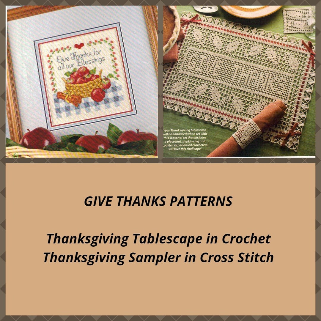 Thanksgiving Patterns to Create Holiday Home Decor. Give Thanks Sampler ...