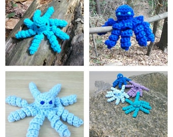 Mini Octopus or Toy Cthulhu in Shades of Blue | Plush Toy Octopus | Kawaii Cthulhu | Baby Octo. Backpack Buddy. Pocket Pal. Octopus Plushie