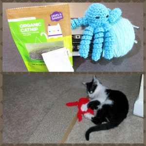 Catnip Crochet Octopus Cat Toy. Spiral Tentacles Octopus with Catnip. Cat Toy. Handmade Crochet Catnip Toy with Organic Catnip Bild 2