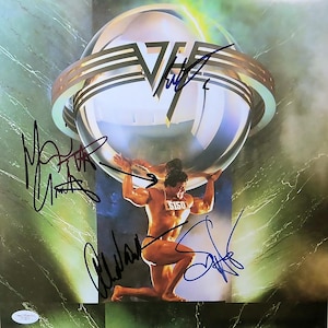 Van Halen Band 5150 12x12 Album print with autograph (actual copy of Eddie Van Halen, Sammy Hagar autograph)  Heavy Metal, Rock and Roll