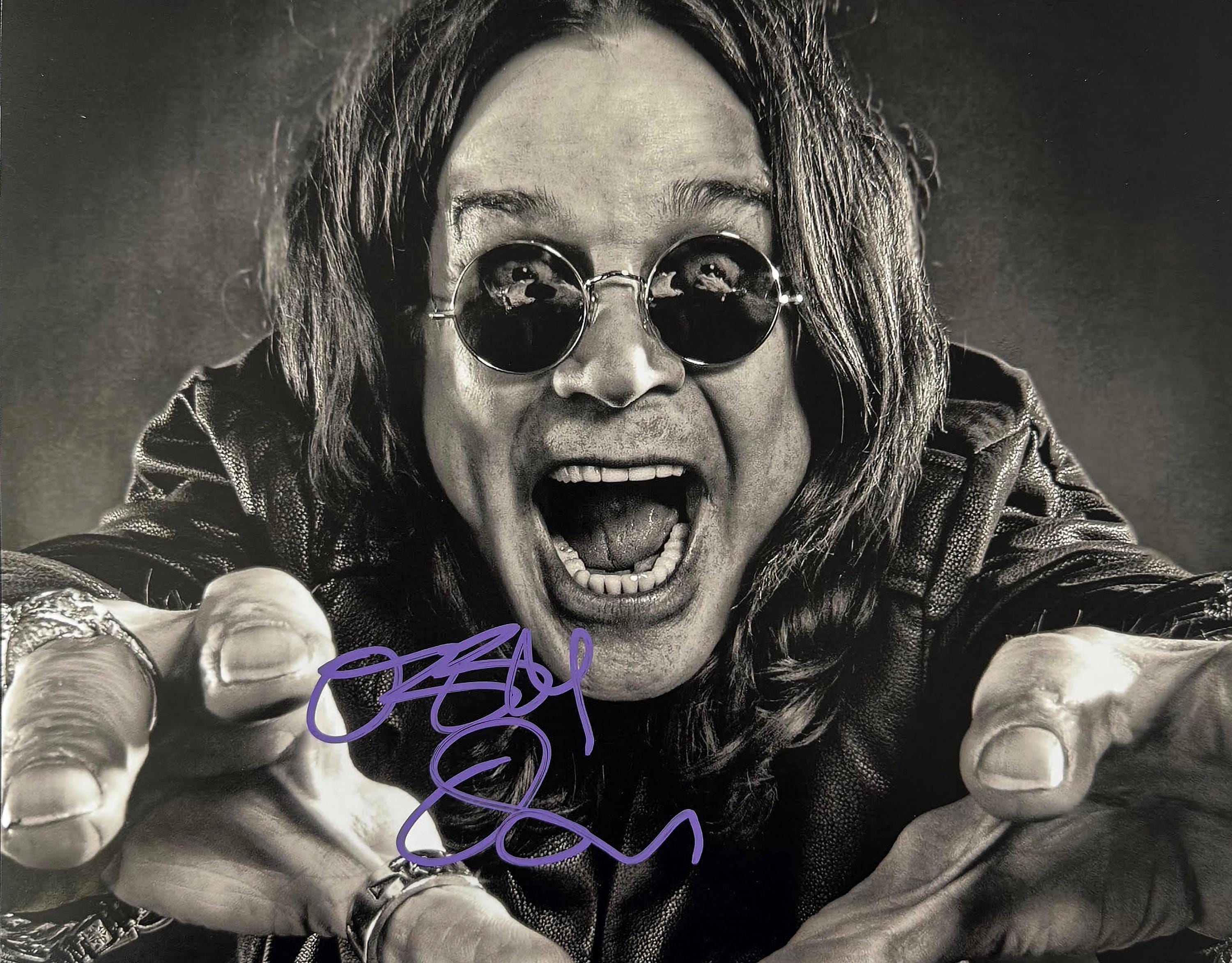 Ozzy Osbourne, 8x10 print with autograph (actual copy of Ozzy Osbourne autograph)  Print, Hard Rock, Heavy Metal, Gift