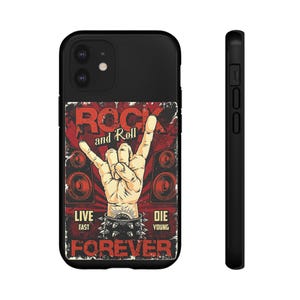 Rock and Roll Phone Case, Tough Cases for Music Lovers, Vintage Rock Phone Cover, Gifts for Musicians, Concert Accessories
